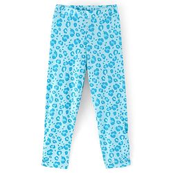 Pine Kids Knit Three Fourth Biowashed Leggings All Over Print And Solid Pack of 2 - Blue Pink