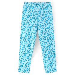 Pine Kids Knit Three Fourth Biowashed Leggings All Over Print And Solid Pack of 2 - Blue Pink