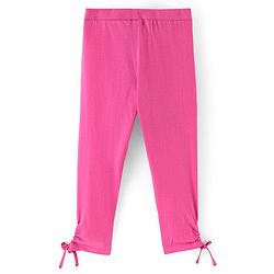 Pine Kids Knit Three Fourth Biowashed Leggings All Over Print And Solid Pack of 2 - Blue Pink