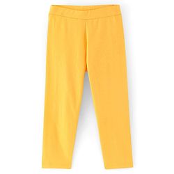 Pine Kids Knit Three Fourth Biowashed Leggings Polka Dot Print And Solid Pack of 2 - Pink Yellow