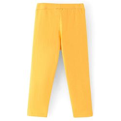 Pine Kids Knit Three Fourth Biowashed Leggings Polka Dot Print And Solid Pack of 2 - Pink Yellow