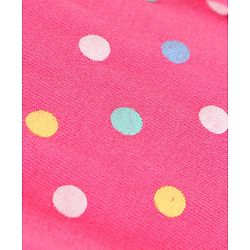Pine Kids Knit Three Fourth Biowashed Leggings Polka Dot Print And Solid Pack of 2 - Pink Yellow