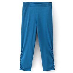 Pine Kids Three Fourth Length Biowashed Cotton Stretchable Leggings Solid & Leaf Print Pack Of 2 - Blue