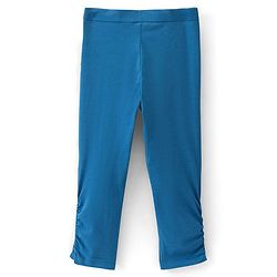 Pine Kids Three Fourth Length Biowashed Cotton Stretchable Leggings Solid & Leaf Print Pack Of 2 - Blue