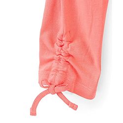 Pine Kids Three Fourth Length Cotton Biowashed Stretchable Leggings Striped & Solid Pack Of 2 - Blue Orange