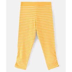Pine Kids Three Fourth Stretchable Leggings Biowash With Stripe & Star Print Pack Of 2 - Pink White