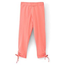 Pine Kids Ankle Length Biowashed Cotton Stretchable Leggings Solid & Floral Print Pack Of 2 - Yellow Peach