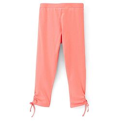 Pine Kids Ankle Length Biowashed Cotton Stretchable Leggings Solid & Floral Print Pack Of 2 - Yellow Peach