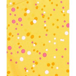Pine Kids Knit Three Fourth Biowashed Stretchable Leggings Solid & Polka Dot Print Pack of 2 - Yellow Pink