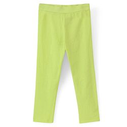 Pine Kids Knit Three Fourth Biowashed Stretchable Leggings Polka Dot Print And Solid Pack of 2- Green Blue