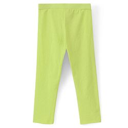 Pine Kids Knit Three Fourth Biowashed Stretchable Leggings Polka Dot Print And Solid Pack of 2- Green Blue