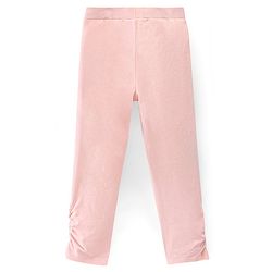 Pine Kids Knitted Three Fourth Length Solid Color Leggings Pack Of 2 - Blue Pink