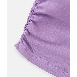 Pine Kids Three Fourth Length Biowashed Cotton Stretchable Solid Leggings Pack Of 2 - Violet Pink