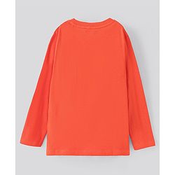 Pine Kids Full Sleeves Biowashed T-Shirt Text Print - Red