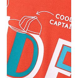 Pine Kids Full Sleeves Biowashed T-Shirt Text Print - Red