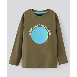 Pine Kids Full Sleeves Biowashed T-Shirt Multiprint - Green