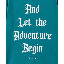 Pine Kids Full Sleeves Biowashed T-Shirt Text Print - Blue