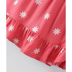 Pine Kids Printed Soft Rayon Skirt with Frills Knee Length - Rose Quartz