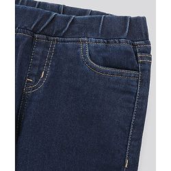 Pine Kids Cotton Full Length Stretchable Jeggings with Elasticated Waistband Washed - Medium Blue