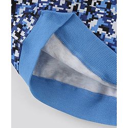 Pine Kids Full Sleeves Biowashed Hooded Printed Sweatshirt - Blue