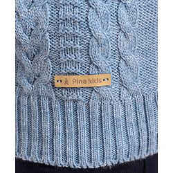 Pine Kids Full Sleeves Hooded Sweater With Cable Structure- Blue