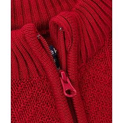 Pine Kids Full Sleeves Solid Sweater - Deep Red