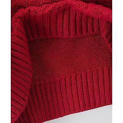 Pine Kids Full Sleeves Solid Sweater - Deep Red