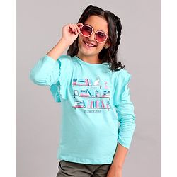 Pine Kids Full Sleeves Biowashed T-Shirt Multiprint - Light Blue
