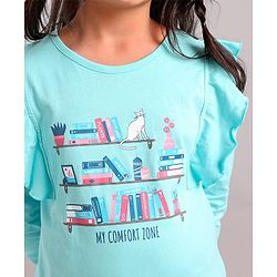 Pine Kids Full Sleeves Biowashed T-Shirt Multiprint - Light Blue