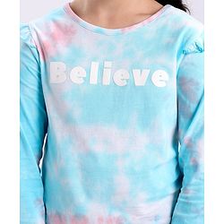Pine Kids Full Sleeves Biowashed Top Text Print- Multicolor