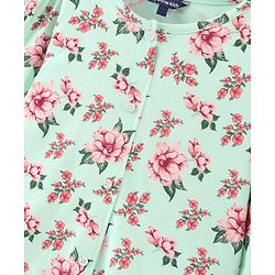 Pine Kids Full Sleeves Bio Washed Top Floral Print- Green