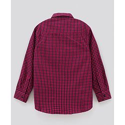 Pine Kids Full Sleeves Softner Wash Check Shirt With Inner Sleeveless T-Shirt - Maroon