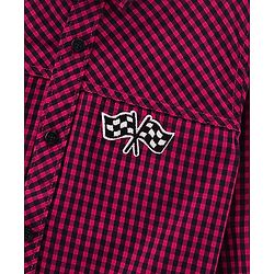 Pine Kids Full Sleeves Softner Wash Check Shirt With Inner Sleeveless T-Shirt - Maroon