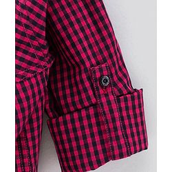 Pine Kids Full Sleeves Softner Wash Check Shirt With Inner Sleeveless T-Shirt - Maroon