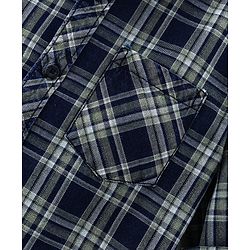 Pine Kids Full Sleeves Softner Wash Check Shirt - Green Blue