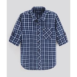 Pine Kids Full Sleeves Softener Wash Check Shirt - Blue