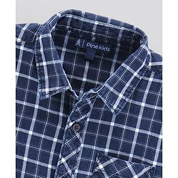Pine Kids Full Sleeves Softener Wash Check Shirt - Blue