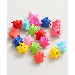 Pine Kids Free Size Star Shaped Clips  Pack of 18 - Multicolor