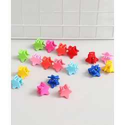 Pine Kids Free Size Star Shaped Clips  Pack of 18 - Multicolor