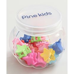 Pine Kids Free Size Star Shaped Clips  Pack of 18 - Multicolor