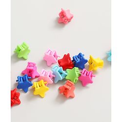 Pine Kids Free Size Star Shaped Clips  Pack of 18 - Multicolor