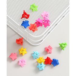 Pine Kids Free Size Star Shaped Clips  Pack of 18 - Multicolor