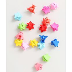 Pine Kids Free Size Star Shaped Clips  Pack of 18 - Multicolor