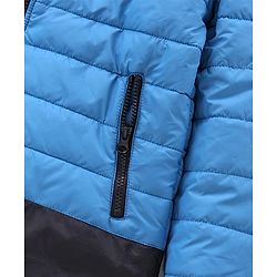 Pine Kids Full Sleeves Moderate Winter Padded Jacket with Hoodie - Blue
