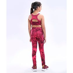 Pine Active High Stretch Breathable Tie Dye Sports Bra And Legging Set - Multicolour