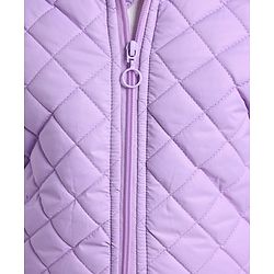 Pine Kids Full Sleeves Solid Padded Jacket With Detachable Hoodie - Violet