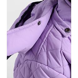 Pine Kids Full Sleeves Solid Padded Jacket With Detachable Hoodie - Violet