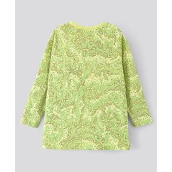 Pine Kids Full Sleeves Biowashed T-Shirt Text Print - Light Green