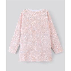 Pine Kids Full Sleeves Biowashed T-Shirt Text Print - Snow White