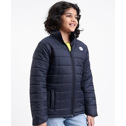 Pine Kids Full Sleeves Solid Winter Wear Super Soft Padded Jacket - Blue